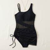 Rivara – Ruched Mesh One Piece Swimsuit for Women