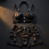 Vivara – Cross Strap Lingerie Set with Chain Detail