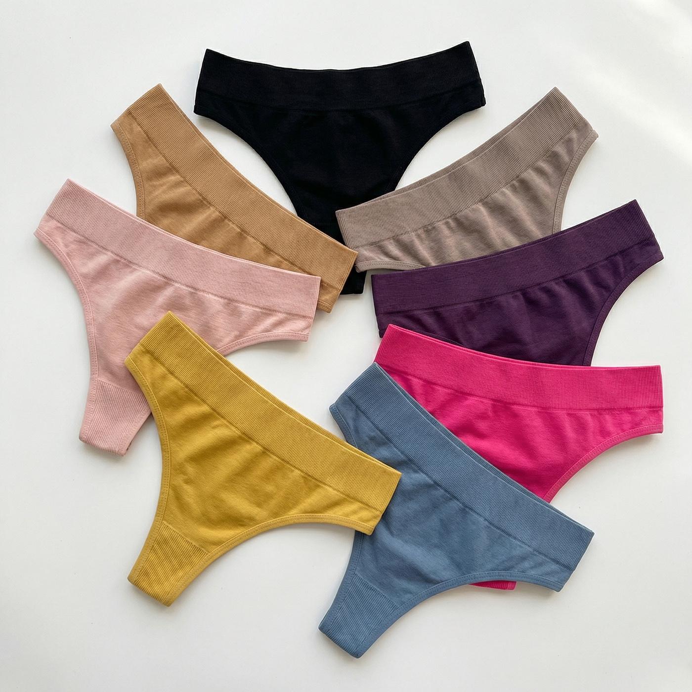 Veluna – Seamless Cotton Sport Thong (8 Pack)