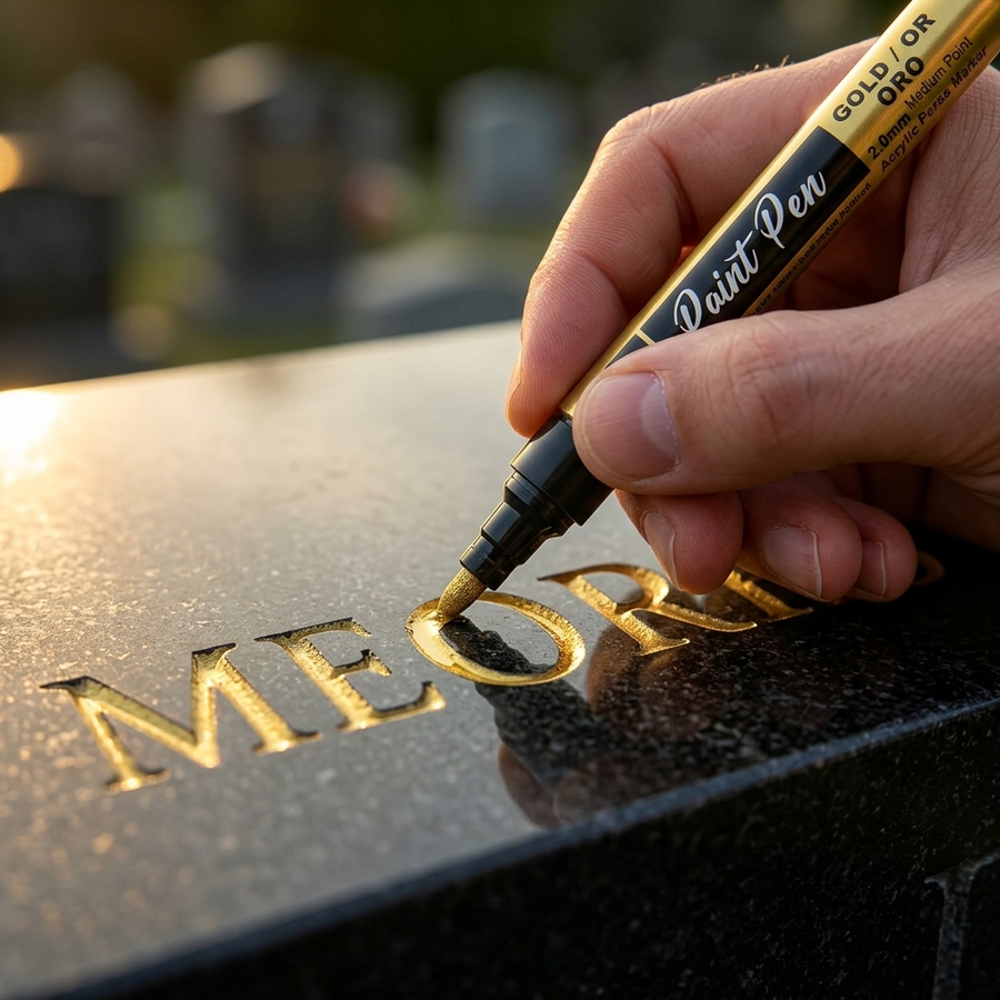 StoneTouch – Weatherproof Gold Marker for Headstones