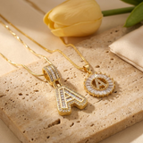 Luneria – Two-Piece Initial Pendant Necklace Set