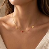 Veluna – Personalized Initial Charm Necklace with Birthstone and Zodiac