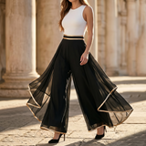 Florenza – Wide-Leg Pants with Gold Trim