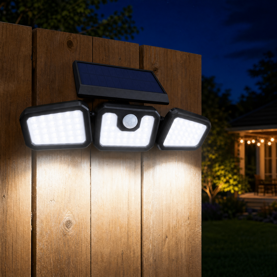 Northwall – 3-Head Solar Wall Light with Motion Sensor