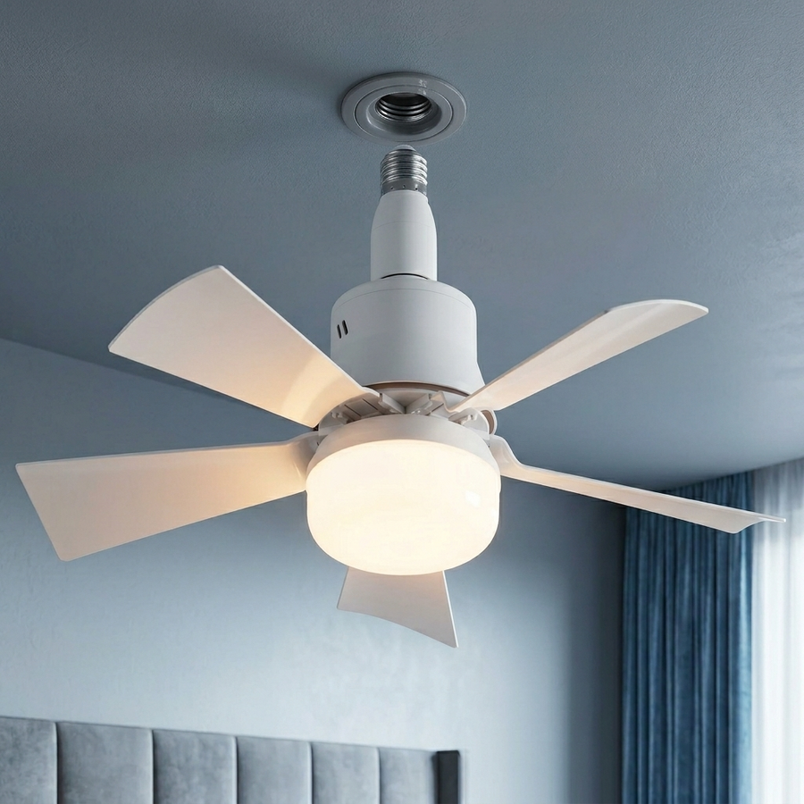 Socketcool – Screw-In Ceiling Fan with LED Light & Remote