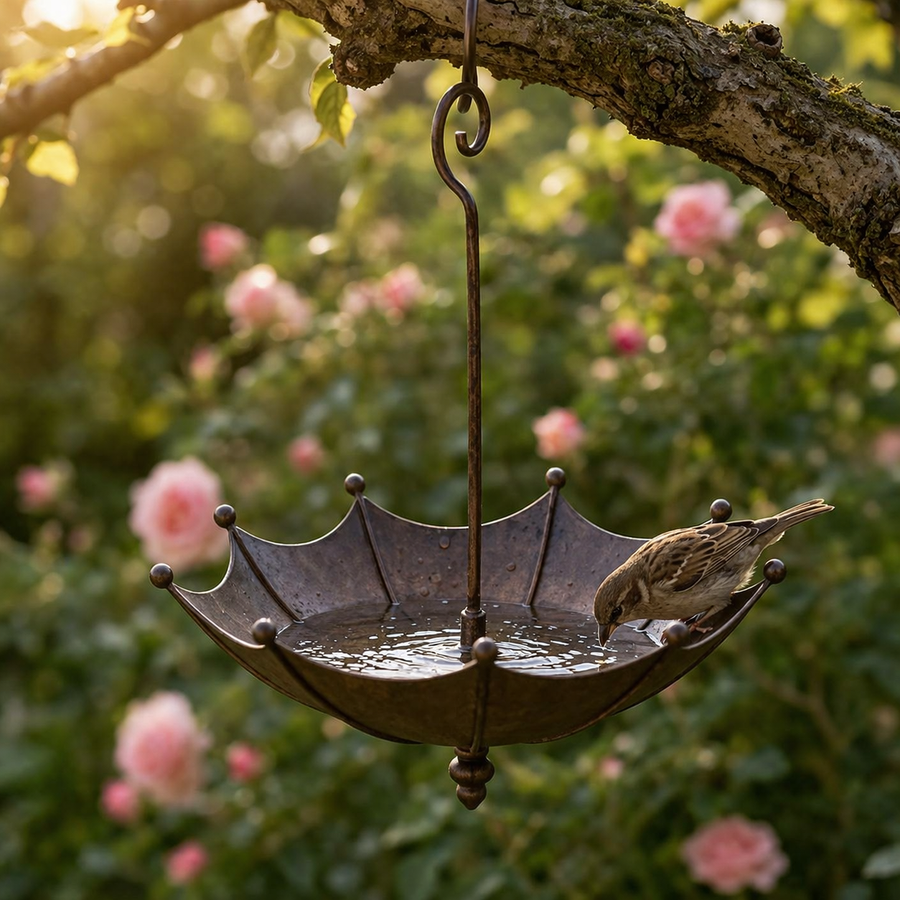 Veluna – Hanging Umbrella Bird Feeder & Bath