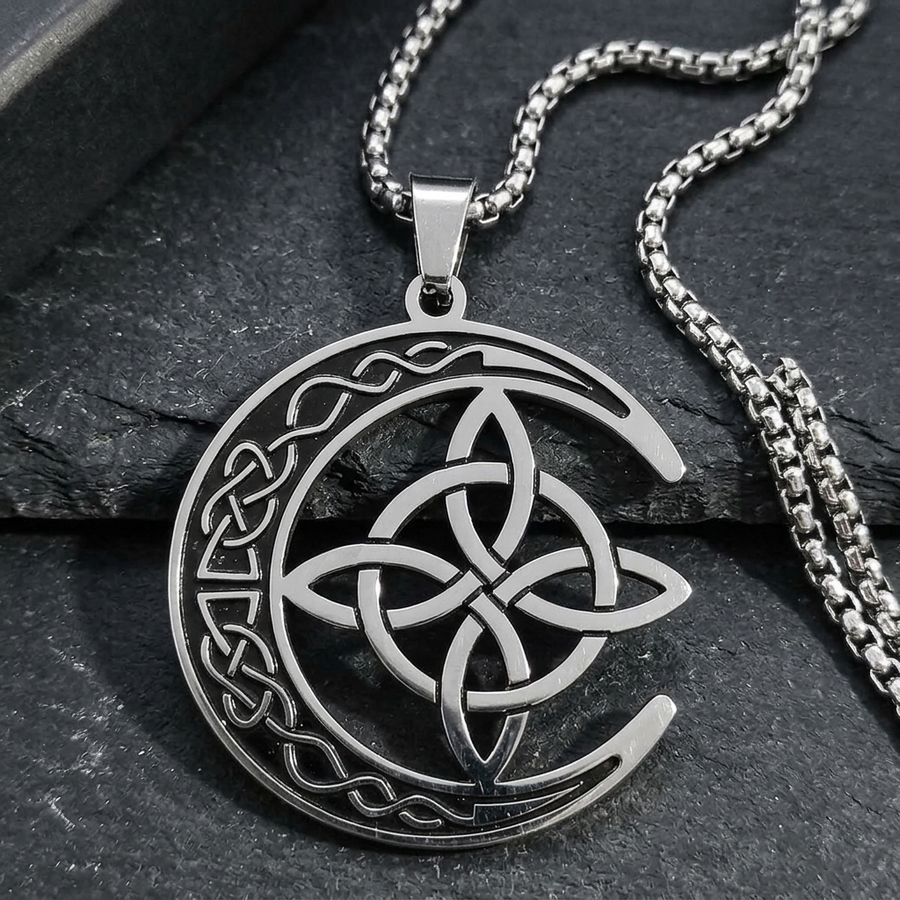 Lunara – Celtic Moon and Knot Pendant