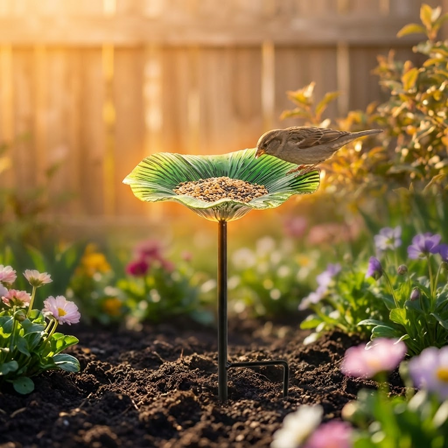 Floressa – Hand Painted Flower Bird Feeder Stake