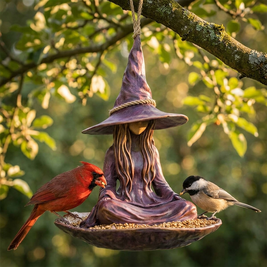 Willowspell – Meditating Witch Bird Feeder