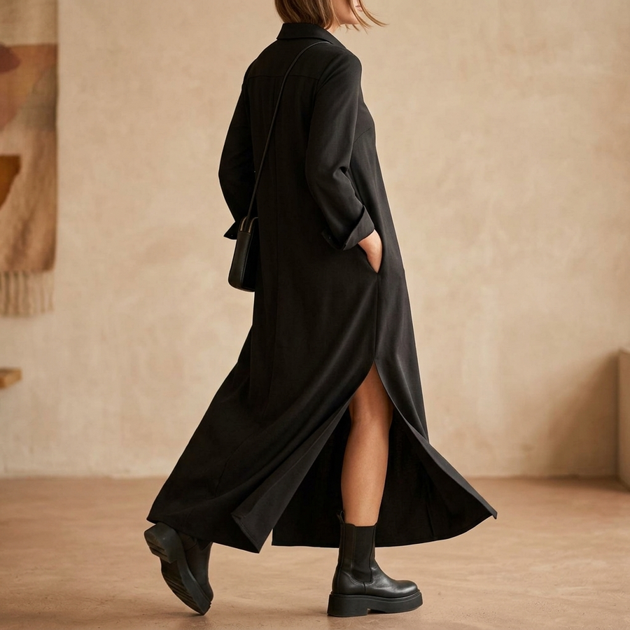 Veluna – Effortless Side Slit Maxi Dress for Women