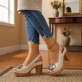 Floressa – Statement Buckle Platform Heeled Sandals