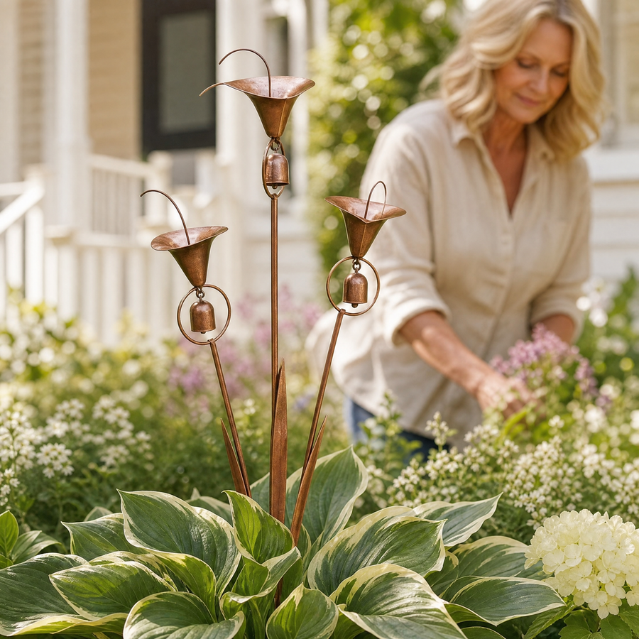 Lyralea – Calla Lily Garden Stake with Bell Chimes