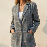 Ellara – Relaxed Plaid Lapel Blazer