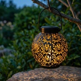 Lumivine – Solar Hanging Lantern with Floral Shadow Art