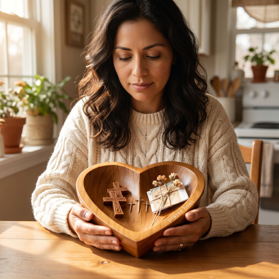 Soluna – Heart-Shaped Prayer Bowl with 24 Blessing Cards
