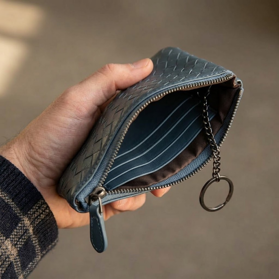 Veloura – Handwoven Lambskin Card Wallet