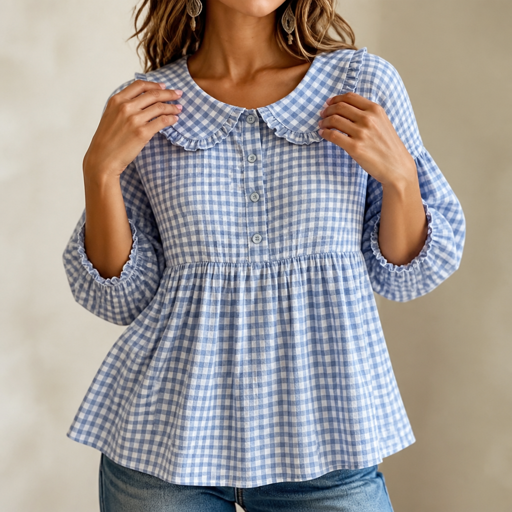 Ruffleigh – Blouse With A Collar That Frames The Face