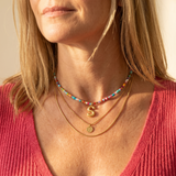Liora – Colorful Beaded Initial Necklace
