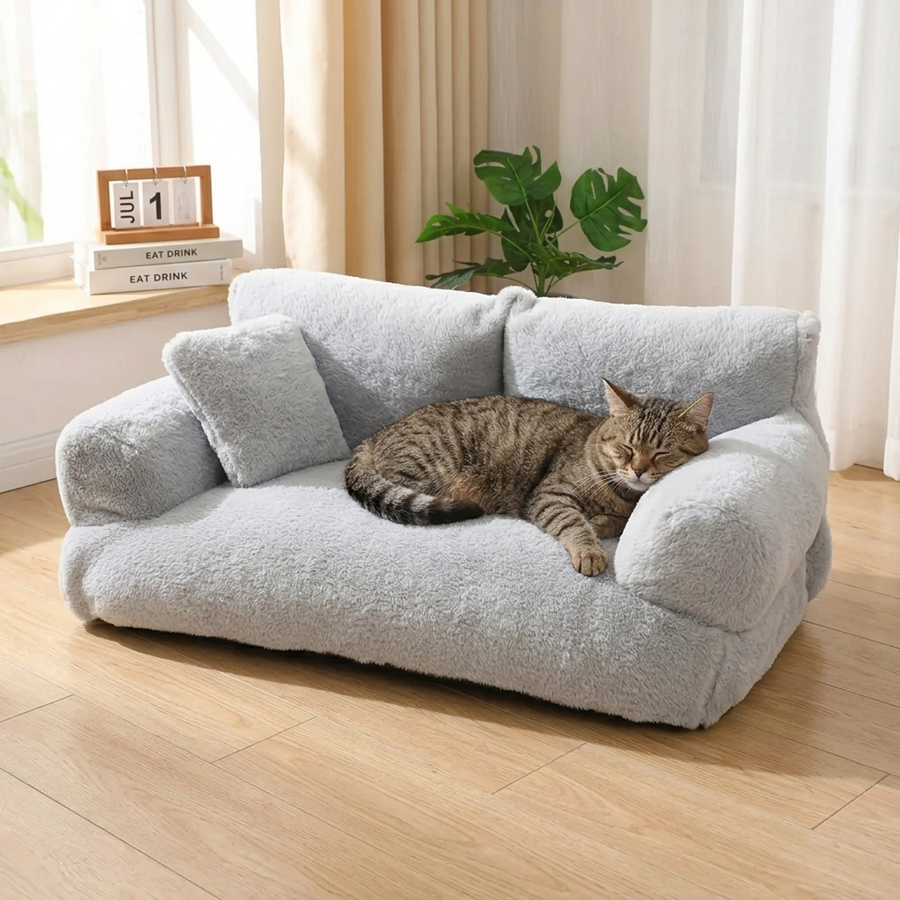 Pawlura – Plush Pet Sofa with Washable Cover
