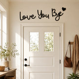 Homely – Love You Bye Wood Wall Script Set with Heart Accent