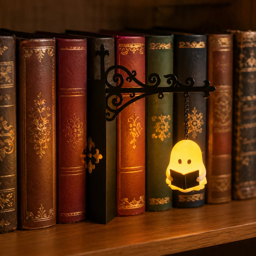 Nooklyn – Miniature Hanging Bookshelf Lantern with Warm LED Glow