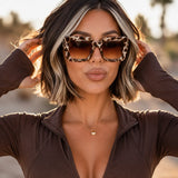 Florenza – Oversized Square Leopard Sunglasses with Gradient Lenses