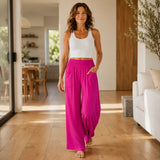 Wearlyn – High Waist Wide Leg Pants with Pockets, Soft Stretch Palazzo Pants for Women