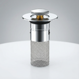 Drainwell - Pop up sink strainer with hair catching basket