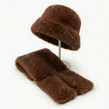 Velura – Women's Matching Faux Fur Hat and Scarf Set
