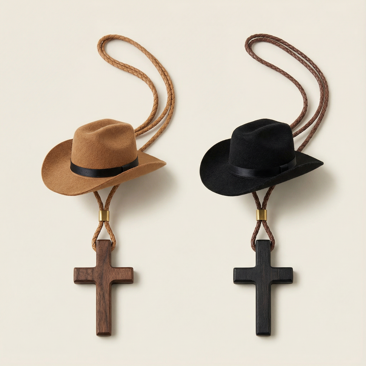 Saddle Cross – Cowboy Hat and Cross Car Charm