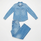 Veluna – Women's Soft Denim-Look Pajama Set