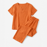 Lunessa – Women's Breezy V-Neck Top and Pants Set