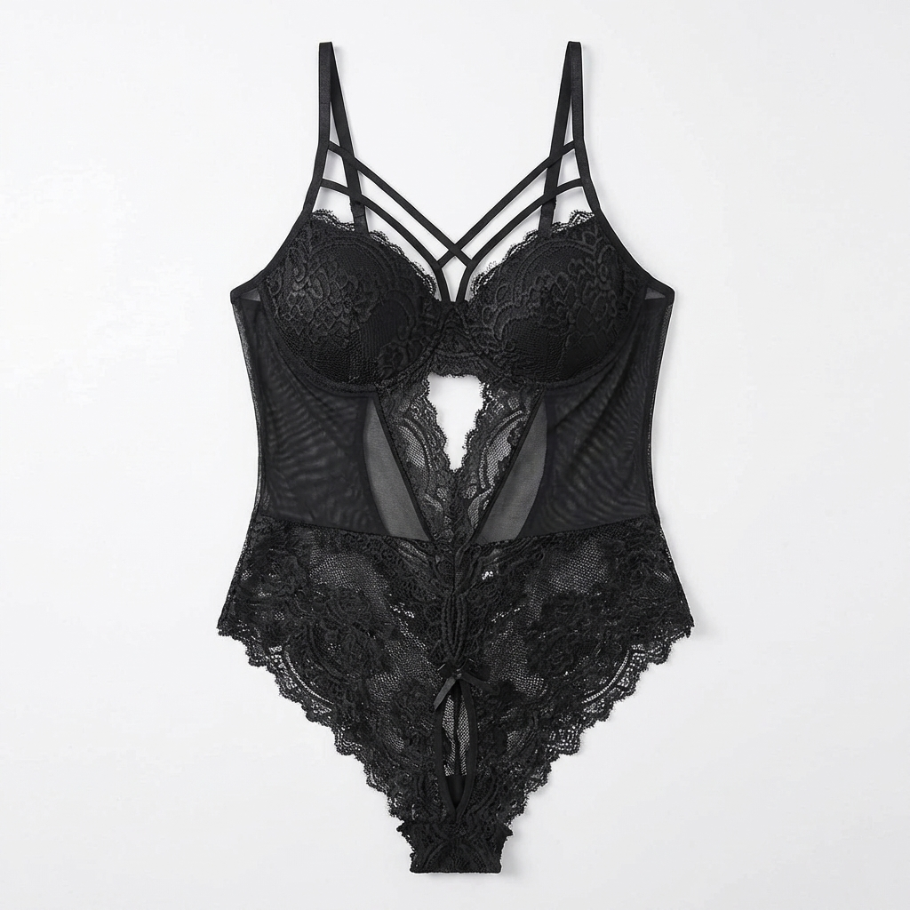 Noirette – Women's Strappy Lace Bodysuit
