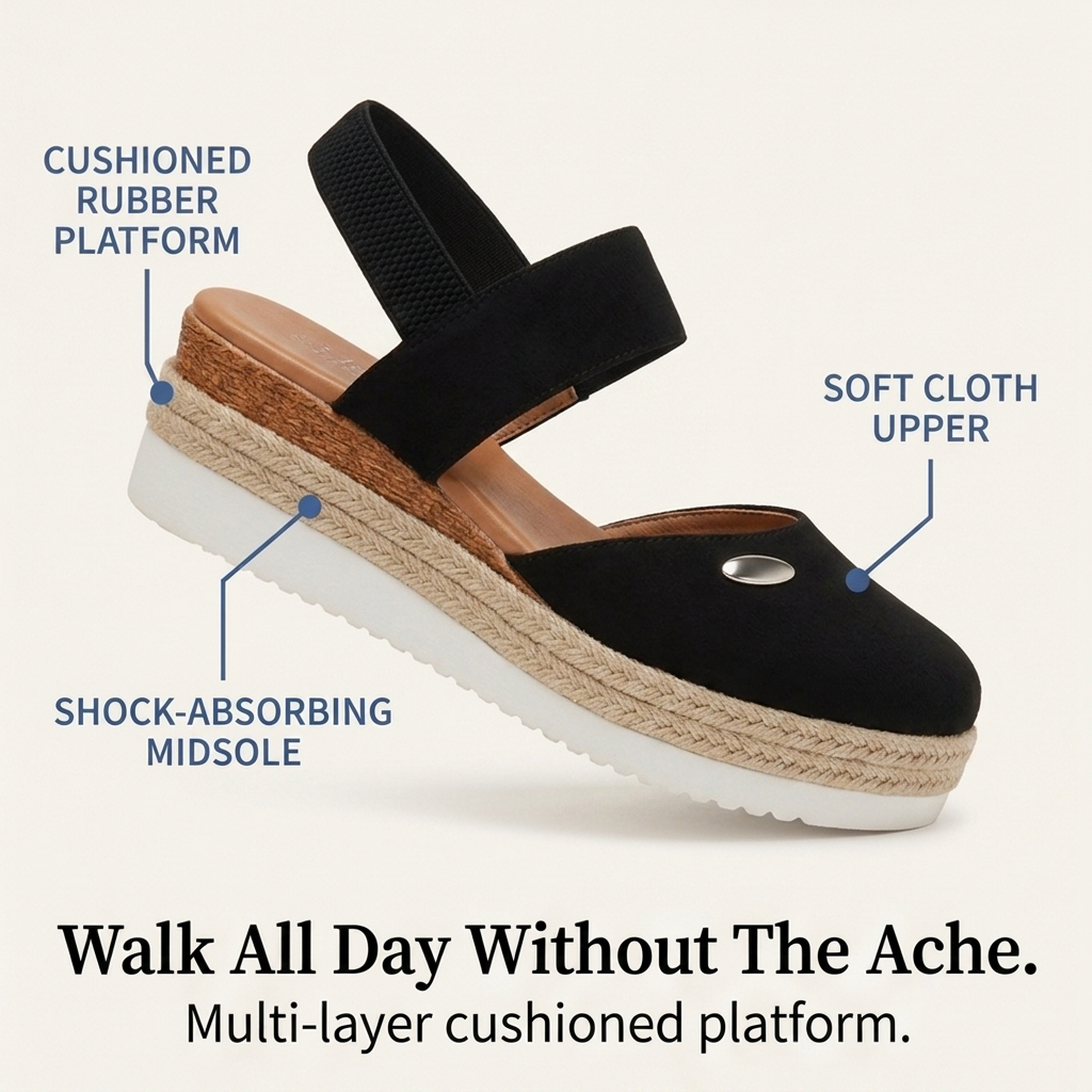 Stepwell – Cushioned espadrille wedge sandals