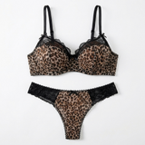 Luxette – Leopard lace push-up bra and panties set