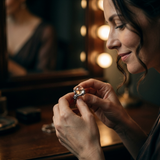 Orbivra – Gothic crystal ball statement ring