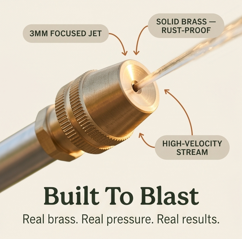 MossBlast – High-Pressure Garden Hose Nozzle for Moss and Grime