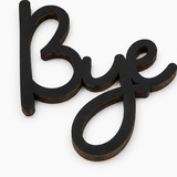 Homely – Love You Bye Wood Wall Script Set with Heart Accent