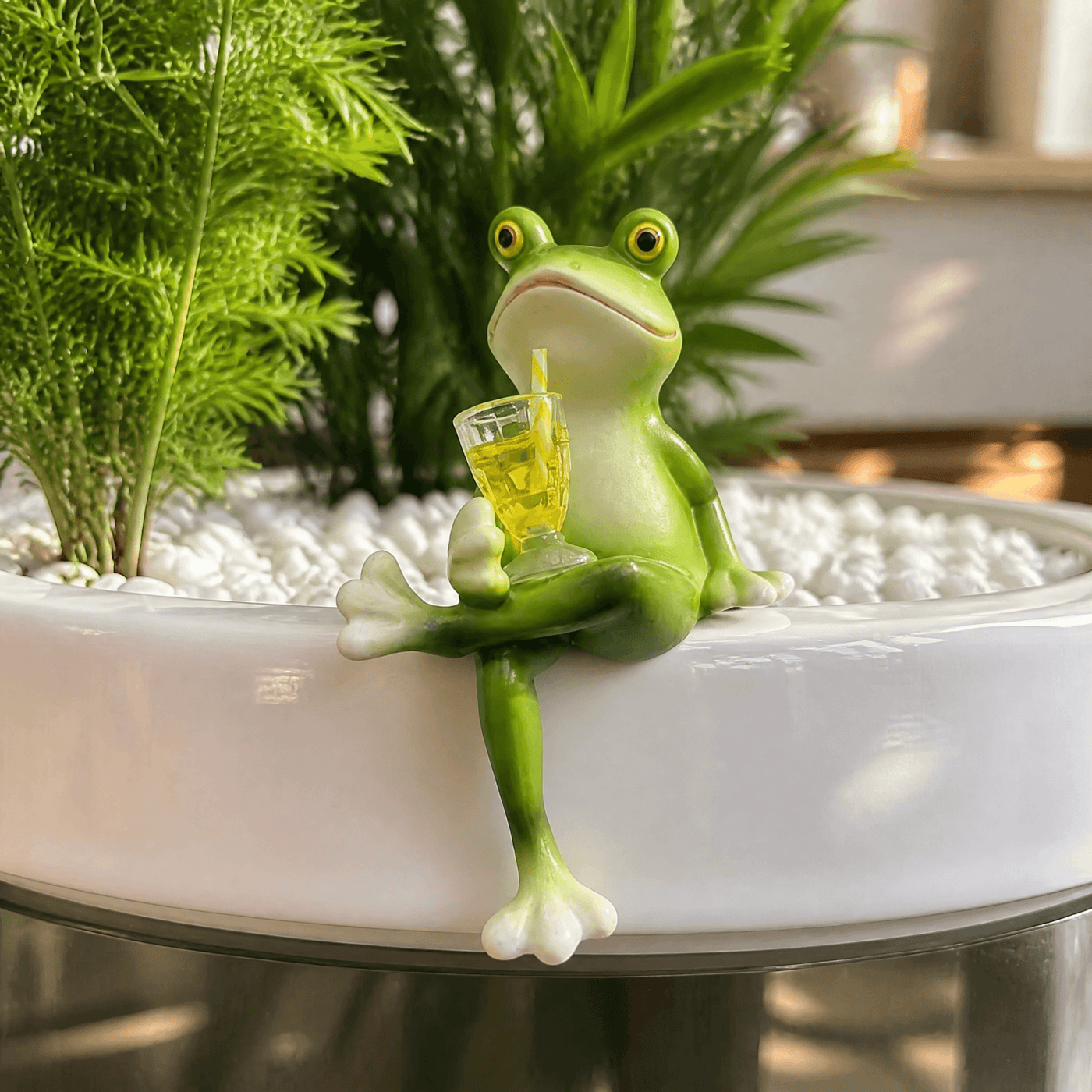 Hopwell – Wine-Sipping Frog Planter Ornament