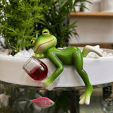 Hopwell – Wine-Sipping Frog Planter Ornament