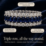 Solenne – Triple-Row Sapphire-look Eternity Band Ring for Women