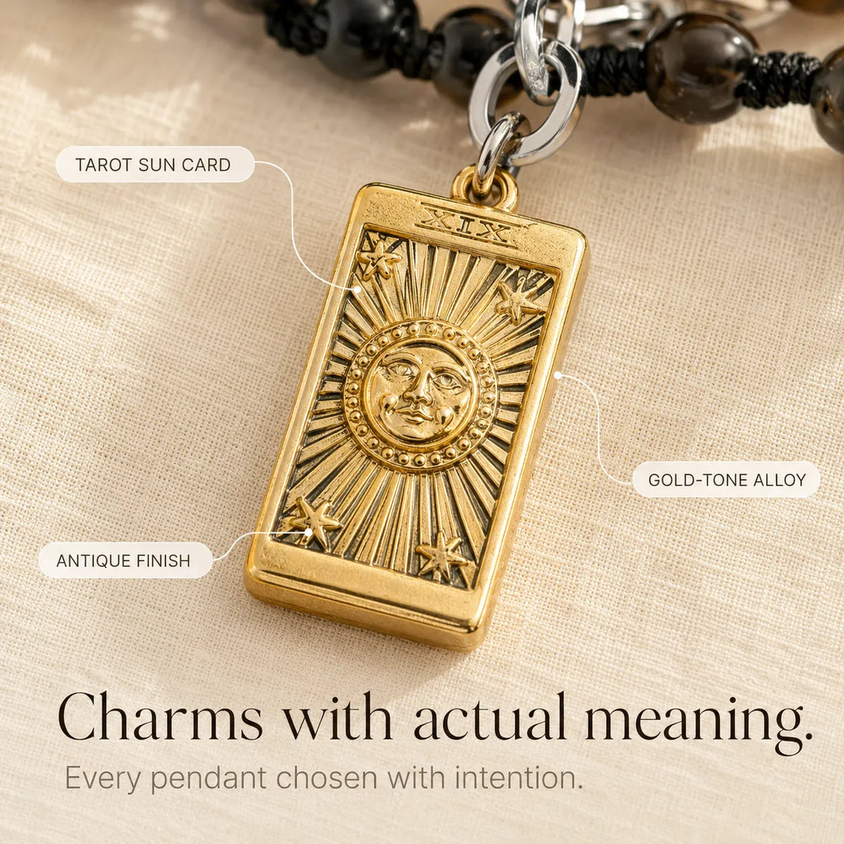 Solenya – Vintage Boho Layered Necklace with Tarot, Compass & Coin Pendants