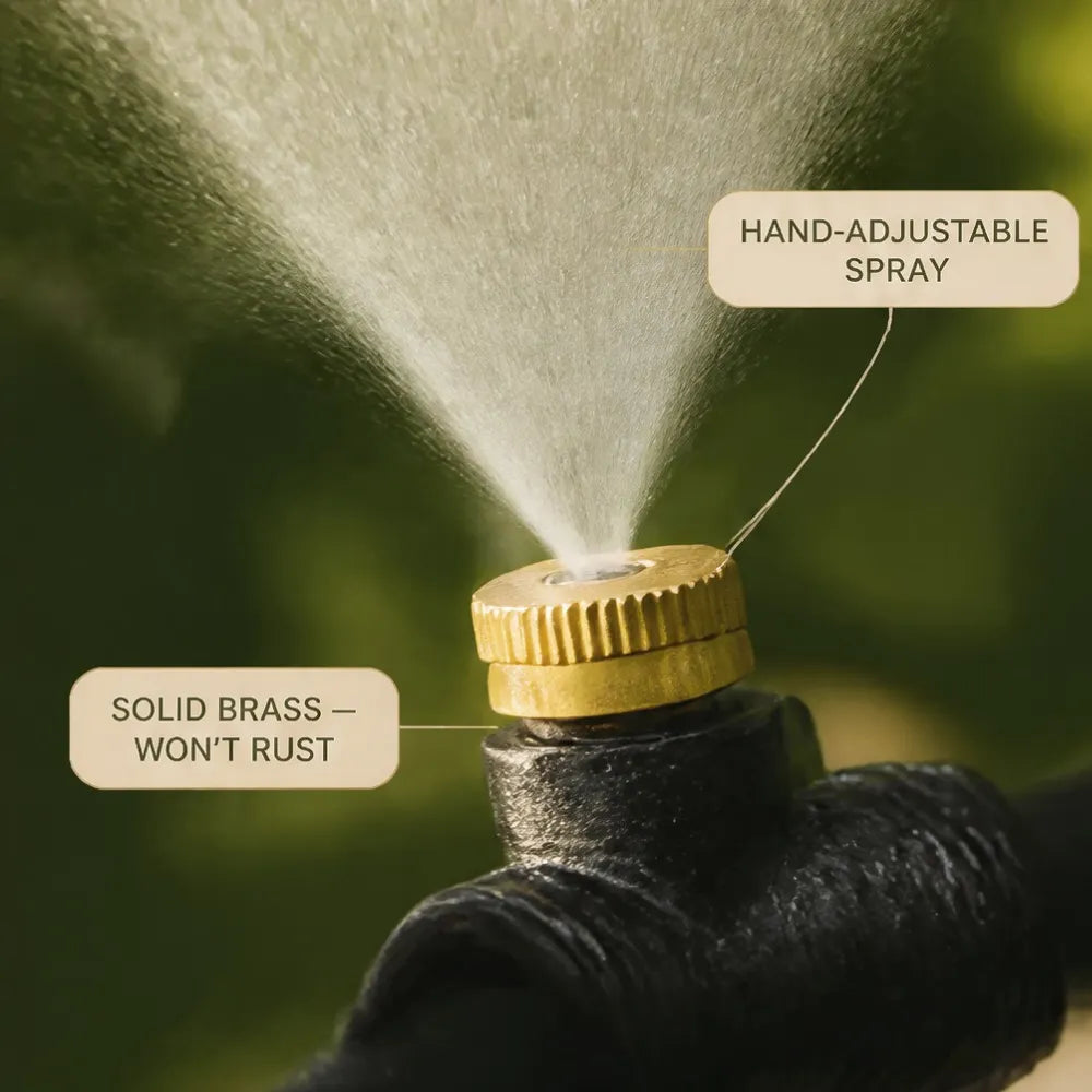 Mistara – Outdoor Patio Misting Cooling System with Brass Nozzles, 33ft