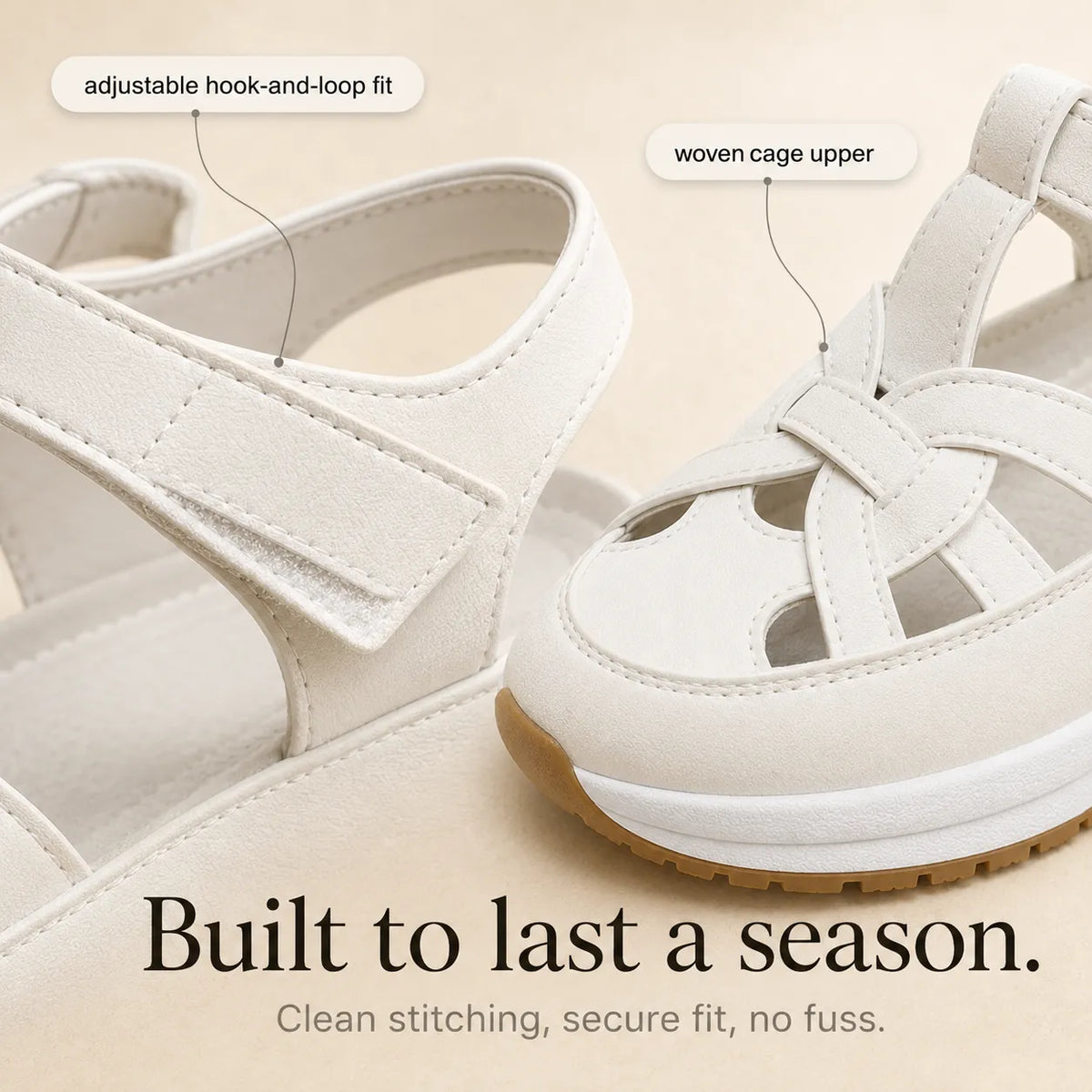 Velora – Cushioned Platform Sandals with Adjustable Strap for All-Day Comfort