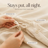 Lunavia – Ivory Tufted Rosette Comforter Cover Set with Shams