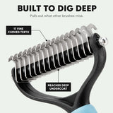 Furlyn – Double sided pet grooming rake for shedding and mats