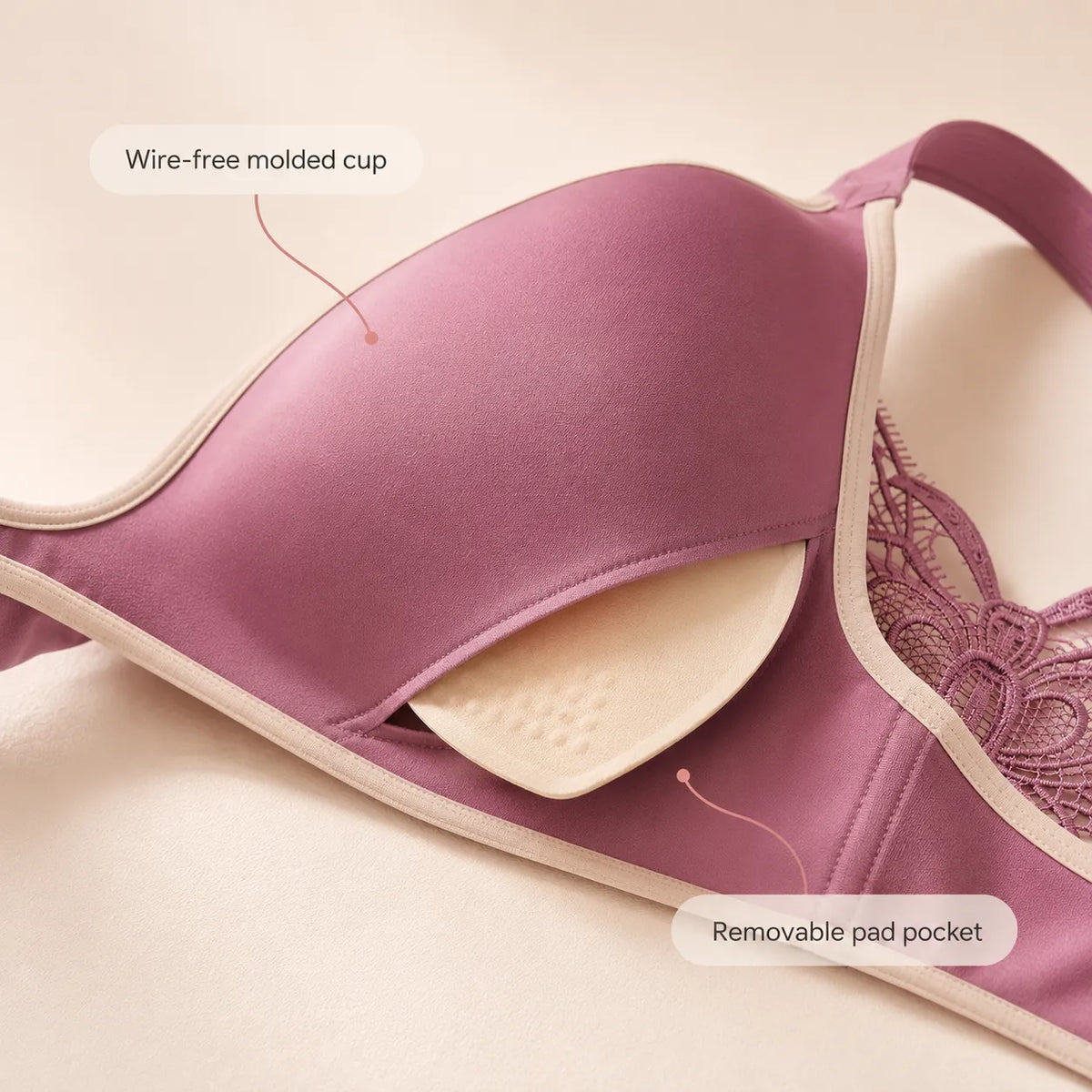 Solivia – Wireless Butterfly Back Bra with Seamless Ice Silk Look Cups