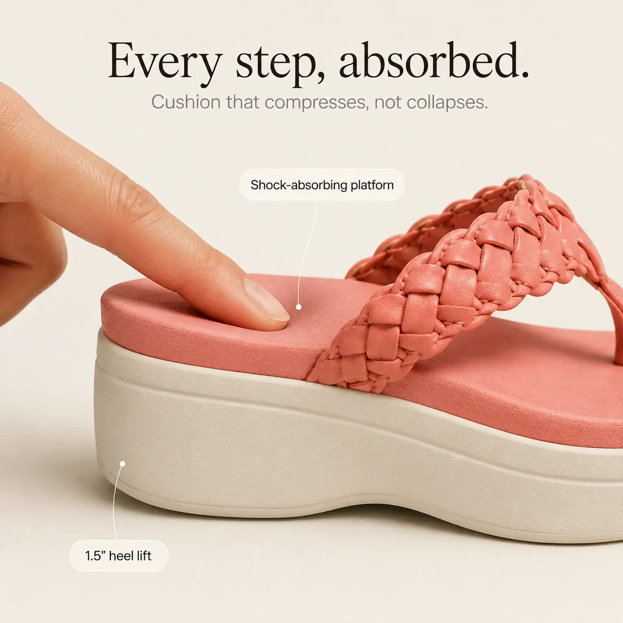 Solvea – Braided Wedge Sandals with High Arch Support