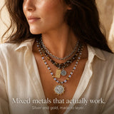 Solenya – Vintage Boho Layered Necklace with Tarot, Compass & Coin Pendants
