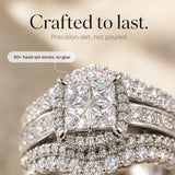 Lunavia – Princess Cut Cubic Zirconia Statement Ring with Triple Pavé Band